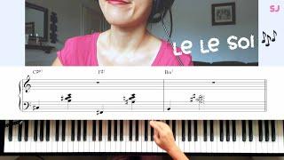 [Minor II-V-I Voicing]Le Le Sol - stride piano - solfege - B voicing