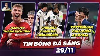 TIN BÓNG ĐÁ 29/11:  MAN UTD THẮNG KỊCH TÍNH, SANCHO TỎA SÁNG, TOTTENHAM CHIA ĐIỂM CÙNG AS ROMA