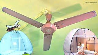 Early 90s 1500mm Himadri Vintage Ceiling Fan vs Mosquito Net | with [Spring Wobble Test] 