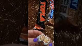 ASMR#relaxing #unpackingsweet #chocolate Bar #Twix #white crispy tasty Twix bar.