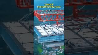 CHINA'S INFRASTRUCTURE MANIA：A cable-stayed bridge constructed at a height of 945 feet‼️#bridge