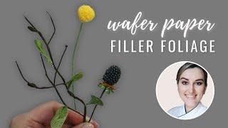 Berries, branches, and Craspedia for cake decorating | wafer paper flower ideas