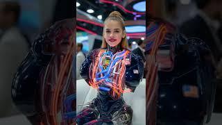 Engineer takes off cyborg girl's armor at exhibition #robot #takeoff #robotgirl #cyborg