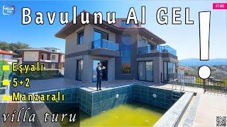 Kalabalık Aileler için kuşadası soğucak satılık özel havuzlu deniz manzaralı müstakil villa ev turu