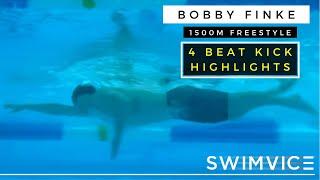 Bobby Finke 1500M Freestyle Four Beat Kick Highlights