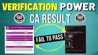 ICAI Verification Power Fail To pass | CA Result Fail to pass