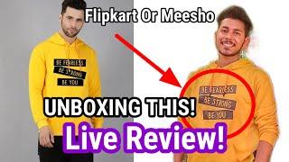 Men Full Sleeve Printed Hooded Sweatshirt Unboxing live review ! Shopping From Flipkart live REVIEW