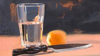 "Lemon Water" Acrylic Still Life Demo - Speed Painting