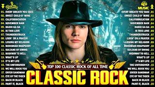 Best Classic Rock Songs 70s 80s 90s  Guns N' Roses, Queen, ACDC, Aerosmith, Bon Jovi, Metallica, U2