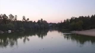 Drone Grand Tour- Sunset in Kyiv. Пуща-Водица Киев. Закат солнца на озере.