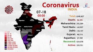 How India Reached 1 Million COVID-19 Cases in 4 Months (Map Timelapse)