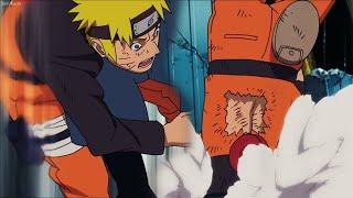 Naruto gets kicked in the belly