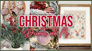 NEW CHRISTMAS LIVING ROOM DECORATE WITH ME 2024 | FARMHOUSE CHRISTMAS DECOR