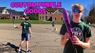 CUSTOM PURPLE GOODS WIFFLE BALL BAT REVIEW