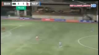 Under-18 saff championship Roman limbu nepali player 40 yard free kick goal # freekick #romanlimbu