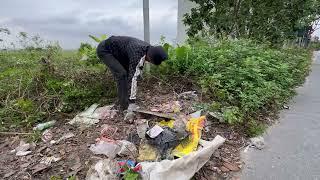 Young man surprises everyone by cleaning up mess on overgrown sidewalk