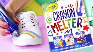 Testing CRAYOLA CRAYON MELTER + Custom Canvas Shoes with Crayons!