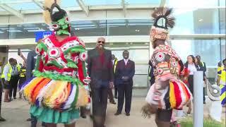 American comedian, television host, actor, writer, and producer  Steve Harvey's arrival in ZAMBIA .