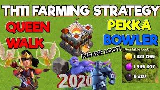 Easy, Strong, TH11 Farming Strategy - Queen Walk Pekka Bowler - Clash of Clans 2020