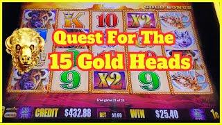 Buffalo Gold Collection Epic Quest for 15 Heads on Slot Machine! Wins & Bonus Round Madness!