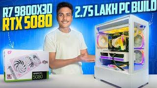 2.75 Lakh Rupees White Gaming PC Build | RYZEN 7 9800X3D + RTX5080 | Clarion Computers