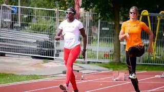 Dafne Schippers warming up