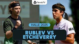 DRAMATIC Andrey Rublev vs Tomas Martin Etcheverry Highlights | Halle 2025