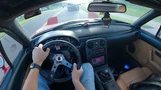 POV DRIVE: late to school in my Miata