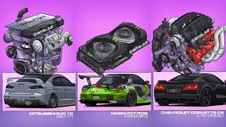 Mazda RX7 FD3S | Mitsubishi EVO 10 | Chevrolet Corvette C8 | Legendary Animation 2025