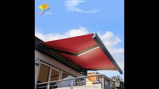 China factory supply all seasons outdoor retractable awning withe weather sensor