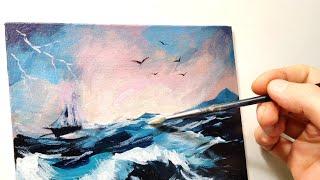 Пишу картину  своими руками | ИЛИ Как нарисовать морской пейзаж