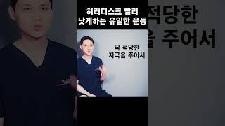 허리디스크 빨리 낫게하는 유일한 운동