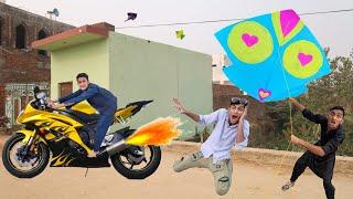 2 Kite Fly & Cut Challenge Nasir Win Havey Bike