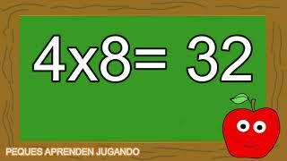 Video de la tabla del 4 para niños  Aprender a multiplicar. PequesAprendenJugando