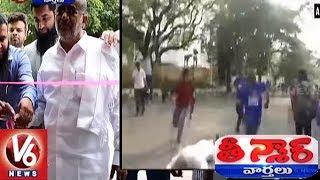 Karnataka Minister GT Devegowda Falls Down While Running In Marathon | Teenmaar News