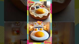 Lisa Or Lena | Eggs House #wouldyourather #lisaorlena #egg #food #home #design #quiz #games #fyp