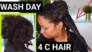 WASH DAY for 4B/4C HAIR  PREP FOR PROTECTIVE STYLE