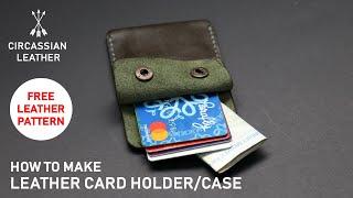 HOW TO MAKE A SLIM CARD HOLDER – FREE LEATHER PATTERN – PDF FILE – DOWNLOAD