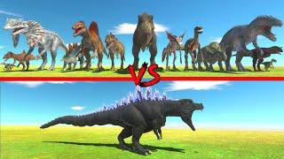 Gojirasaurus in Battle with All Dinosaurs - Animal Revolt Battle Simulator