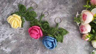 Keychain crochet in the form of a rose. Crochet for beginners.