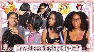 Natural Looking Hairstyle: Kinky Curly Clip-in Extensions Install On 4C Hair Ft.#ELFINHAIR Review