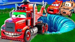 ZOMBIE Pit Transform In Beast Lightning McQueen & Big & Small Pixar Cars! Beam.NG Drive!