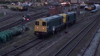 Diesels at Dusk, Kidderminster, SVR. Class 20s, a Hymek, Warship and RailAdventure exHSTs; 28/09/23