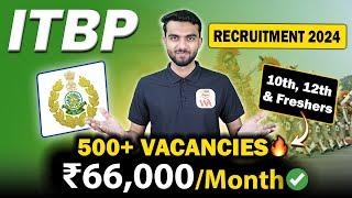 ITBP  Recruitment 2024 | Salary ₹60,000 | 10th Pass,12th Pass & Freshers Eligible