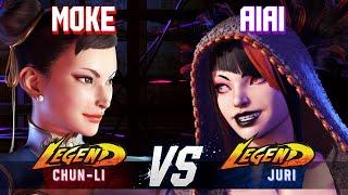 SF6 ▰ MOKE (Chun-Li) vs AIAI (Juri) ▰ High Level Gameplay