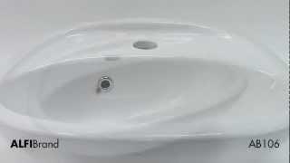 White Porcelain Bathroom Sink - Rounded Basin by Alfi brand Model:AB106