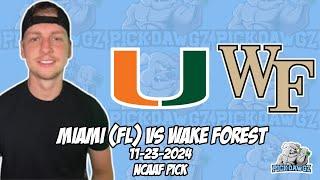 Miami vs Wake Forest 11/23/24 College Football Picks & Predictions | Week 13 NCAAF