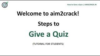 How to take Subjective Quiz at aim2crack.in | Student Tutorial | Resource#2 | Aim2crack