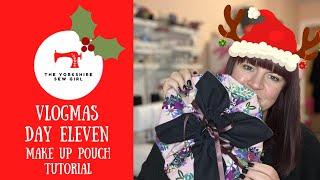 Vlogmas Day Eleven / Drawstring Make Up Pouch Tutorial