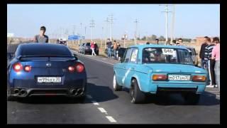 nissan gtr vs vaz 2106 turbo